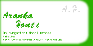 aranka honti business card